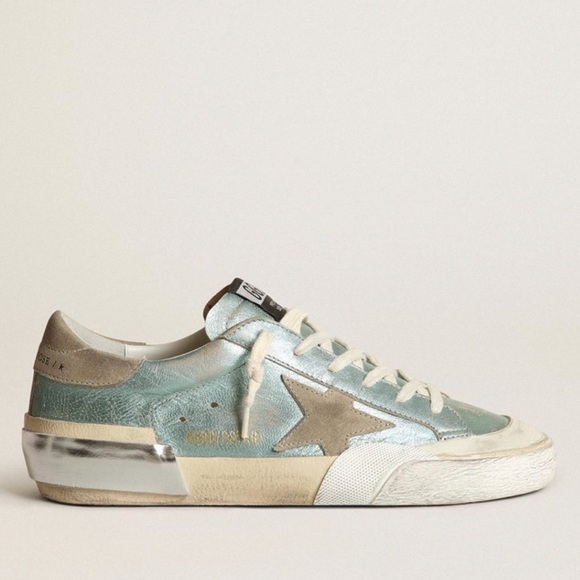 NWT Golden Goose Superstar Vintage Laminated Sneaker, Mint/teal, Size 39 (US 9) - Picture 12 of 17